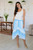 Hand Woven High-Low Cotton and Lurex Skirt 'Horizon in Blue'