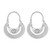 Women's Floral Sterling Silver Hoop Earrings 'Floral Crescent'