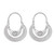 Women's Floral Sterling Silver Hoop Earrings 'Floral Crescent'