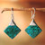 Peruvian Chrysocolla and Silver Earrings Handmade Jewelry 'Synthesis'