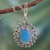 Hand Made Sterling Silver and Chalcedony Necklace 'Ancient Blue Sun'