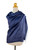 Dark Blue Women's Woven Rayon and Silk Blend Shawl 'Elegance in Indigo'