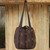 Ikat Style Hand Woven Cotton Shoulder Bag with Pockets 'Oriental Dark Brown'
