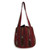 Hand Woven Red Ikat Style Cotton Shoulder Bag with Pockets 'Orient Red'