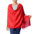 Red Embroidered 100 Wool Shawl from India 'Ruby Romance'