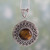 Sterling Silver Necklace with Tiger's Eye Pendant 'Power'