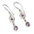 India Artisan Crafted Amethyst and Silver Earrings 'Violet Knot'