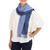 Hand Spun Cotton Reversible Scarf in Light and Dark Blue 'Blue Duet'