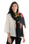 Woven Black Wool Shawl with Multicolor Floral Embroidery 'Midnight Garden'