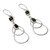 Onyx Dangle Style Earrings Set in Polished Sterling Silver 'Black Ice'