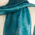 Artisan Crafted 100 Silk Teal Wrap Scarf from Thailand 'Peacock Blue'