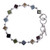 Handcrafted Multigemstone and Sterling Silver Link Bracelet 'Delicate Gaze'