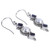 Iolite and Cultured Pearl Sterling Silver Dangle Earrings 'Lunar Allure'