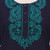 Indigo Blue Cotton Tunic with Turquoise Floral Embroidery 'Indigo Magnificence'