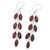 Garnet and Sterling Silver Dangle Earrings from India 'Sparkling Red Leaves'