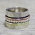 Indian Spinner Ring of Sterling Silver Copper and Brass 'Twirling Beauty'