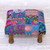 Fair Trade Embellished Ottoman Foot Stool from India 'Lapis Patchwork'