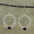 Circle Pattern Garnet Dangle Earrings from India 'Halo Rings'