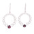 Circle Pattern Garnet Dangle Earrings from India 'Halo Rings'