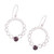 Circle Pattern Garnet Dangle Earrings from India 'Halo Rings'