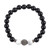 Onyx and Howlite Beaded Stretch Bracelet from India 'Dark Berries'