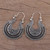 Oxidized Sterling Silver Paisley Motif Hoop Earrings 'Paisley Delight'