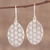 Everyday Classic Oval Sterling Silver Dangle Earrings 'Matrix Web'
