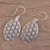 Everyday Classic Oval Sterling Silver Dangle Earrings 'Matrix Web'