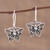 Delicate Sterling Silver Butterfly Dangle Earrings 'Jali Butterfly'