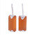 Minimalist Orange Onyx and Silver Drop Earrings 'Solid State'