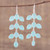 Long Aqua Blue Chalcedony Chandelier Earrings 'Leaf Cascade'