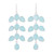 Long Aqua Blue Chalcedony Chandelier Earrings 'Leaf Cascade'