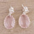 Rose Quartz and Sterling Silver Dangle Earrings from India 'Cherish Me'