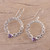 Round Bubble Like Silver Earrings with Amethysts 'Bubble Wreath'