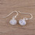 Rainbow Moonstone Cabochon and Silver Earrings 'Light Aurora'