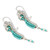 Green Glass Beaded Dangle Earrings from Mexico 'Little Inchworms'
