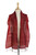 Ruby Red Tie-Dyed Handwoven Silk Scarf with Fringe 'Ruby Love'