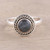 Round Labradorite Sterling Silver Rope Motif Cocktail Ring 'Stormy Moon'