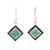 Green Composite Turquoise and Silver Dangle Earrings 'Chic Kites'