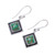 Green Composite Turquoise and Silver Dangle Earrings 'Chic Kites'