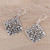 Sterling Silver Floral Diamonds Dangle Earrings from India 'Garden Blooms'