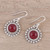 Red Jasper and Sterling Silver Dangle Earrings from India 'Red Mystique'