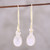 18k Gold Plated Rose Quartz Dangle Earrings from India 'Regal Beauty'