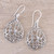 Openwork Sterling Silver Dangle Earrings from India 'Garden Delight'