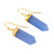 Gold Accented 30-Carat Chalcedony Dangle Earrings from India 'Sky Blue Bullet'