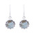 Round Sterling Silver and Labradorite Dangle Earrings 'Evening Bloom'