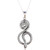 Serpentine Snake Sterling Silver Pendant Necklace from India 'Serpent Swirl'