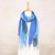 Cotton Wrap Scarves in Blue from Thailand Pair 'Delightful Breeze in Blue'