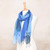 Cotton Wrap Scarves in Blue from Thailand Pair 'Delightful Breeze in Blue'