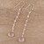 4-Carat Rose Quartz Dangle Earrings from India 'Morning Drops'